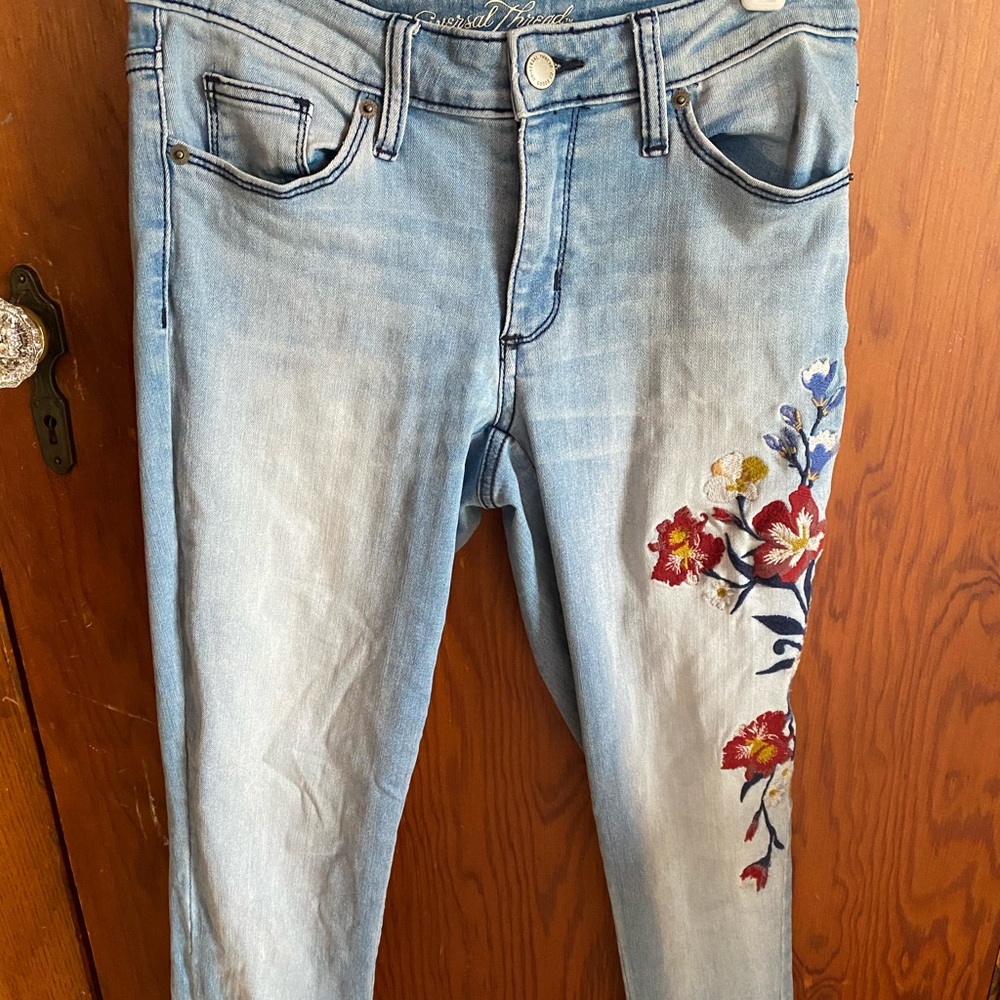 Floral jeans